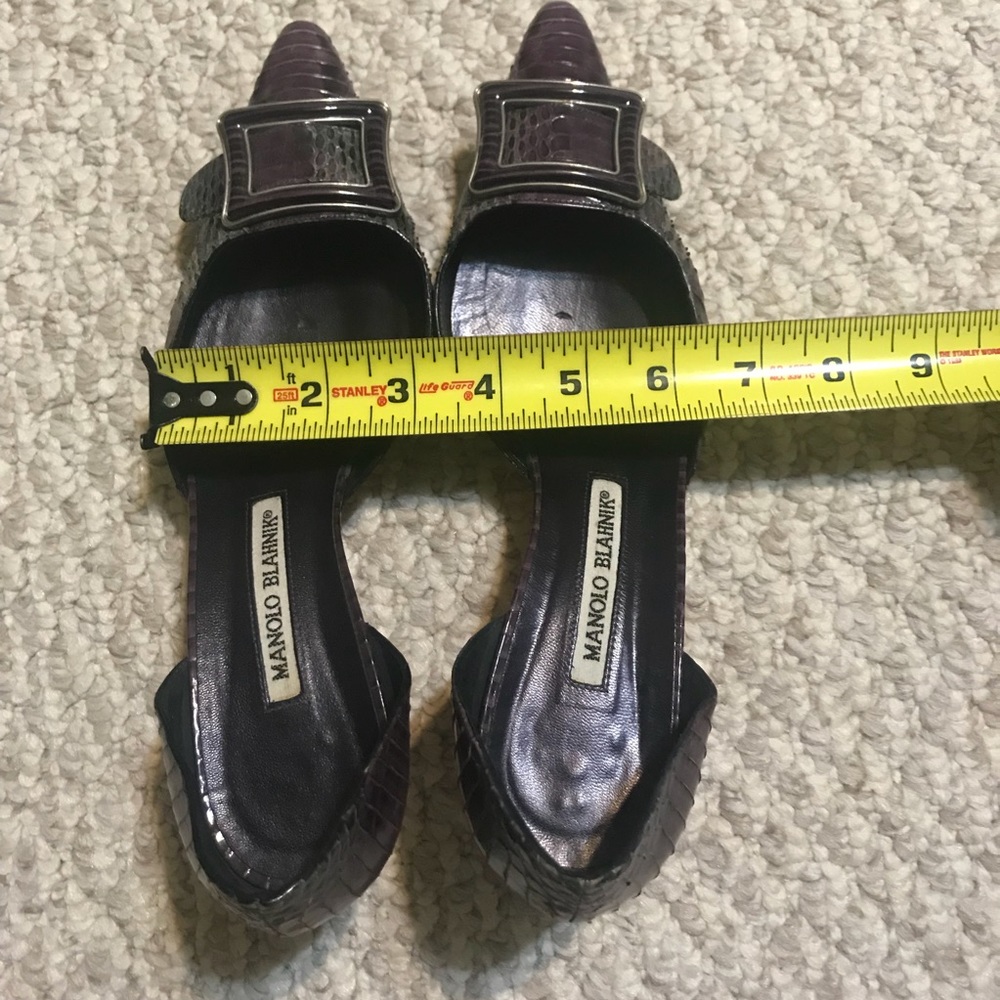 Manolo Blahnik Eu 38 Us 8 Purple Python Heels - image 7